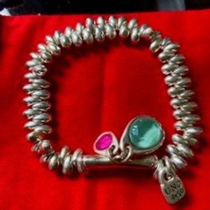 Authentic Uno de 50 "Eclipse" Bracelet with beautiful pink and aqua stones.